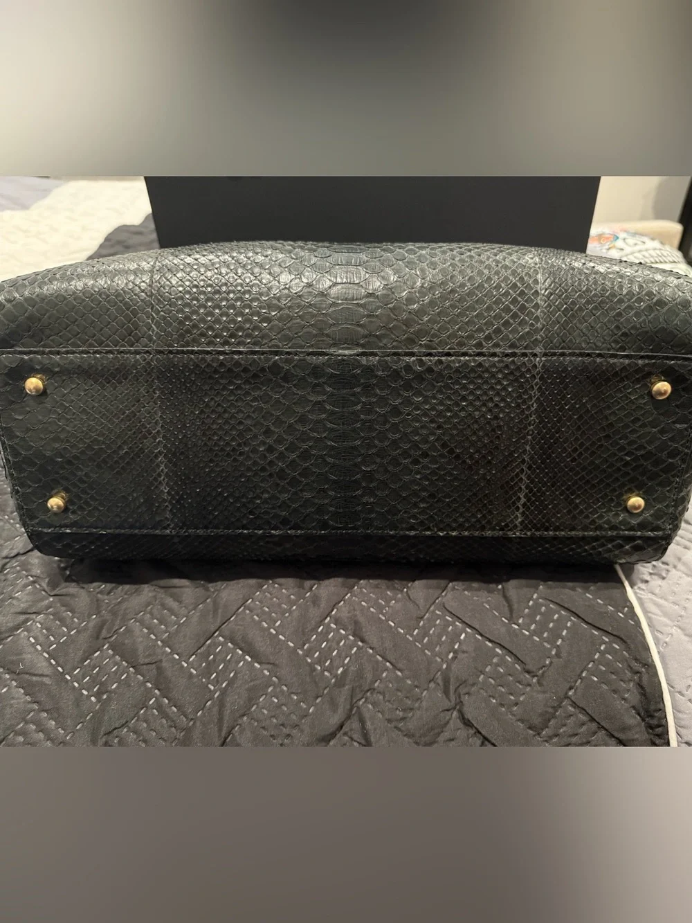 Chanel Dark Green Python Large Neo Executive Tote